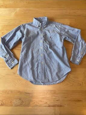 Boys Polo Ralph Lauren Oxford Chambray Button Down Shirt 8 EUC